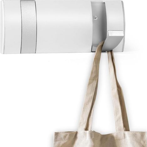 1 porte-manteau mural avec 2 crochets rétractables, crochets muraux pliables en métal en aluminium, crochets de porte-manteau muraux pour suspendre manteaux, écharpes, sacs à main, etc. (1/5)