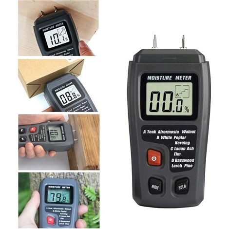 Humidimètre, appareil de mesure d'humidité pour la construction de murs en bois, écran LCD. (1/5)