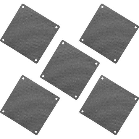 Lot de 5 housses de protection anti-poussière pour ventilateur d'ordinateur PC en PVC noir (12 x 12 cm). (1/5)