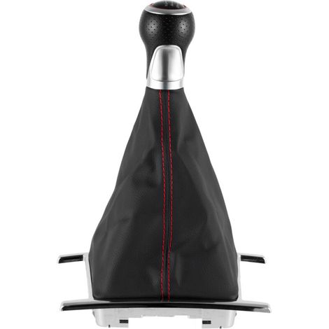 Convient aux voitures Volkswagen Amarok, cache-poussière pour pommeau de levier de vitesses, kit de pièces de modification, noir avec coutures rouges, cache-pommeau pour Amarok 6 vitesses (une pièce).