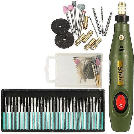 Tragbares Mini-Holzschnitzwerkzeug-Set + 30-teiliges Diamant-Holzschnitzwerkzeug-Set, EU-Stecker (1/5)