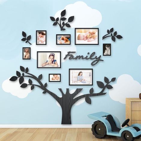 Quadro foto di Famiglia ALBERO della vita legno nero (1/3)