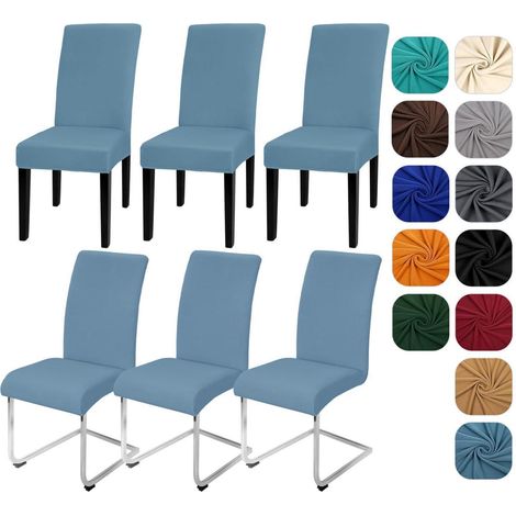 Housses de chaise extensibles 6 pièces pour cuisine, restaurant, hôtel, mariage (1/5)