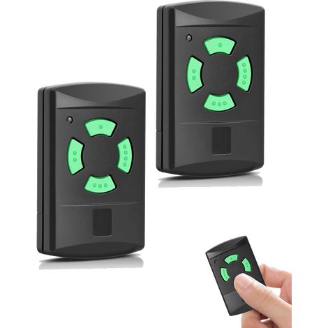 26.975MHz Émetteur portatif pour Hörmann HSM2, HSM4, HSE2, HS2/4/1, Green Taste, 4 canaux, ouvre-porte de garage télécommande pour HSP4-C, HSD2-A, HSD2-C Télécommande de remplacement (2PCS) (1/5)