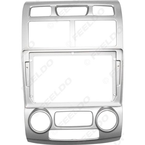 Compatible avec Kia Sportage 05-10 : cadre de modification pour écran de navigation Android grand format 9 pouces et panneau de haut-parleurs.
