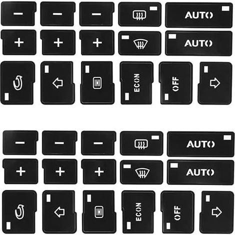 2 autocollants de réparation bouton climatisation auto, déco accessoire compatible A4 B6 B7 2000-2004, adhésifs pour molette AC voiture (1/5)