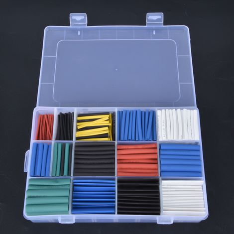 Lot de 670 gaines thermorétractables en polyoléfine pour câbles et fils électriques, étanches. (1/5)