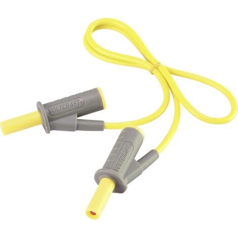 VOLTCRAFT MSB-501 Sicherheits-Messleitung Lamellenstecker 4 mm Lamellenstecker 4 mm 0.50 m Gelb 1 St (1/5)