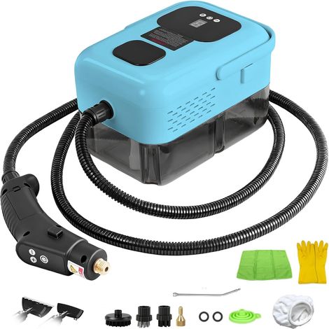 2500W Nettoyeur Vapeur Portable Nettoyeur Vapeur à Main, avec 9 Modes Réglables, Réservoir de 1.2 L, Nettoyeurs Vapeurs électriques Appareil Vapeurs pour Cuisine Salle de Bain Voiture [Bleu] (1/5)