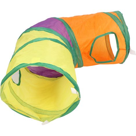 Tunnel pour chat arc-en-ciel pliable et épais, jouet interactif pour animaux de compagnie, pour l'intérieur et l'extérieur (1/5)