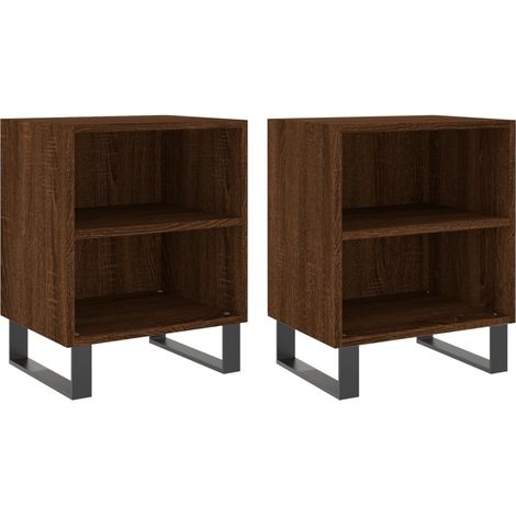 Maison Exclusive - Nachttische 2 Stk. Braun Eichen-Optik 40x30x50