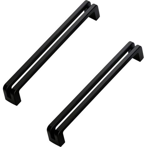 Poignées de meubles, entraxe 192 mm, poignées de tiroir, noires, lot de 2