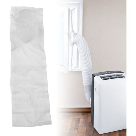 Belüftungsset für tragbare Klimaanlagen - Rückstaufenster-Set mit Polyestergewebe (92x25cm), Gurt und Klettverschluss - 3-teilig für optimale Abdichtung. (1/5)