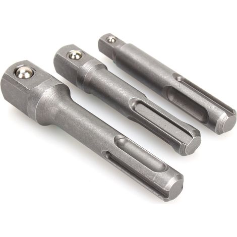3-teiliges Set Schlagbohrer mit SDS-PLUS-Steckschlüsseladapter 1/4", 3/8", 1/2". (1/5)