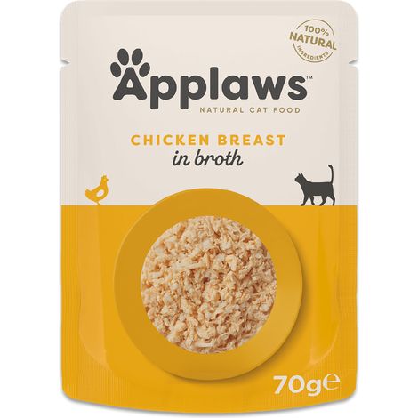 Applaws Premium Cibo umido per gatti adulti Petto di pollo in brodo 12x70g (1/3)