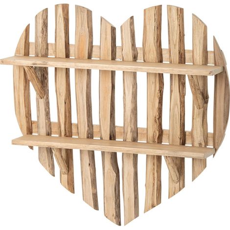 Étagère Murale Cœur en Bois "Chamonix" 61cm Naturel (1/3)