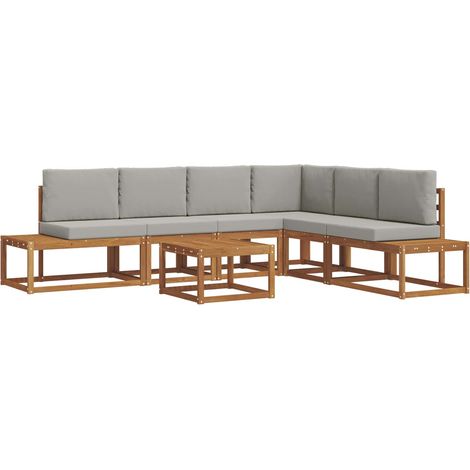 Maison Exclusive - Outdoor-Sofagarnitur mit Kissen 7 Stück Natürl