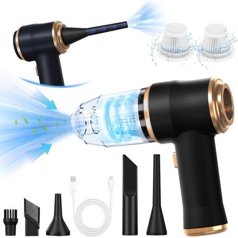 Mini aspirapolvere per auto 12000 Pa – Aspirapolvere portatile senza fili con 2 filtri, ideale per auto, divano, ufficio, animali domestici e casa