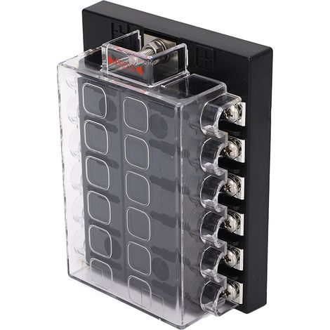 Boîte à fusibles lame ATC ATO 12 voies étanche avec barre négative, panneau de distribution 12-36VDC pour voiture, camping-car, remorque, camion, fourgon (1/5)