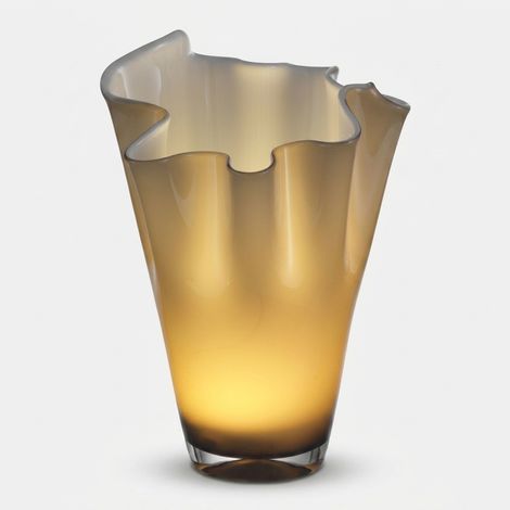 Vaso decorativo in vetro con luce Wave 30 - Tortora (1/3)