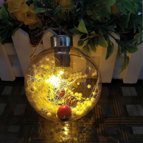 Décoration de sapin de Noël suspendue, boule lumineuse transparente B (1/3)