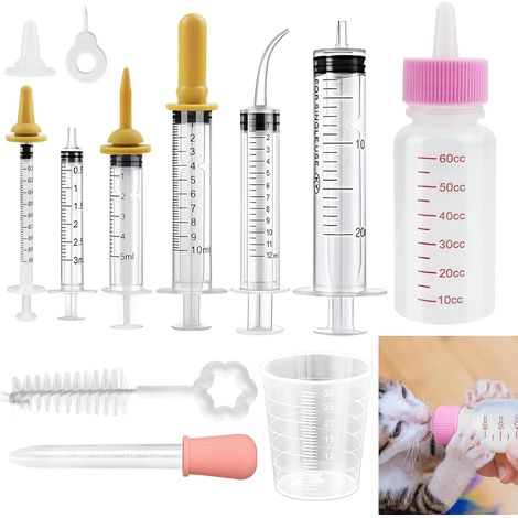 Kitten Feeding Bottle 60ml, Kitten Feeding Bottle Kit, Kitten Feeding Bottle with Syringes (1/5)