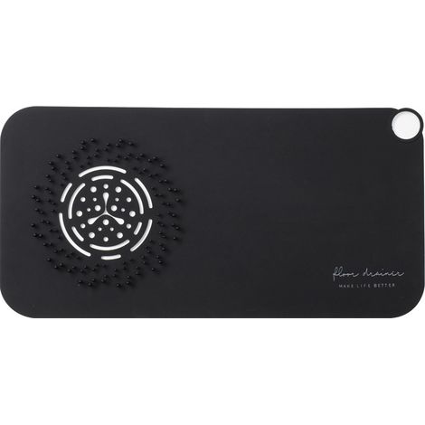 Tapis de siphon de sol multifonctionnel désodorisant, anti-insectes et anti-obstruction avec forte aspiration pour la maison, la salle de bain et la douche, noir (1/2)