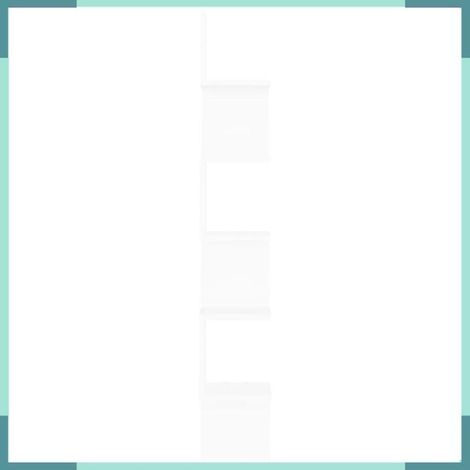 807277 étagère d'angle murale Blanc 20x20x127,5 cm bois d’ingénierie (1/5)