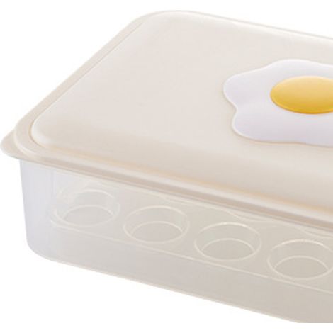 Boîte à œufs de cuisine à 28 compartiments pour réfrigérateur, boîte de rangement alimentaire portable en plastique, plateau à œufs blanc, 30 x 20 x 7,5 cm (1/5)