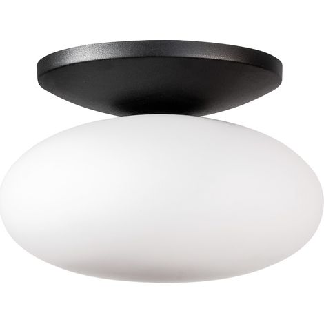 Plafonnier ovale verre blanc OMI E27 Zuma Line 40cm (1/2)