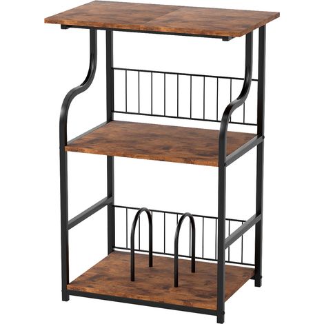 Levede 3 Tier Record Player Stand Turntable Vinyl End Side Table 2 Storage Shelf (1/5)