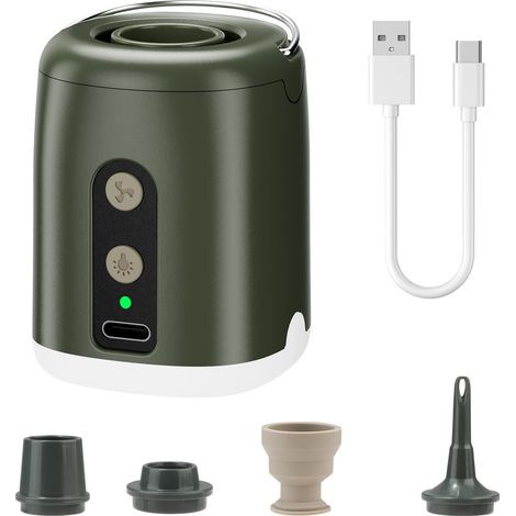 Mini Pompe a Air Electrique，2-en-1 4.5Kpa Gonfleur Matelas Gonflable Magnétique Gonfleur Matelas avec LED Lumièreset et 4 Buses Mini Pompe pour Matelas à Air pour Gonfler Dégonfler