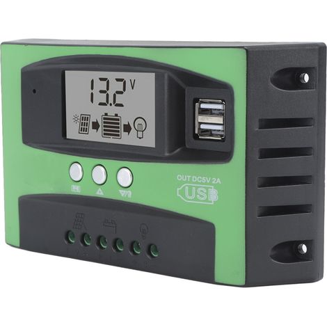 Solarladeregler mit zwei USB-Anschlüssen, 12 V/24 V, MPPT-Solarpanel-Regler für Haushalt, Industrie und Gewerbe, 80 A (1/5)
