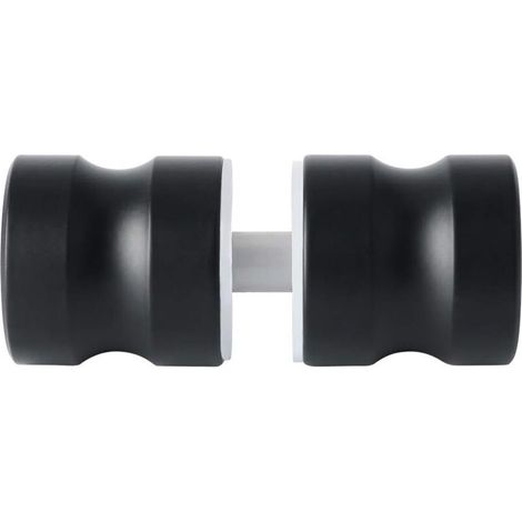 Negro - Manilla para puerta de cristal/madera, manilla redonda para puerta de ducha de baño, acero inoxidable lacado en negro mate.