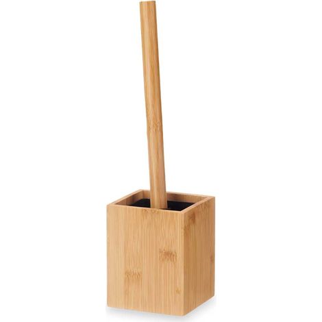 Cepillo de baño de bambú para la taza del inodoro. Caja de almacenamiento. (1/5)