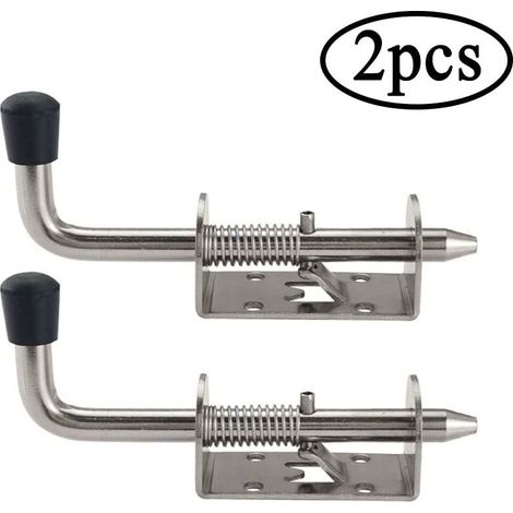 Verrou Portail 2 Pièces Loquet Porte Verrou De Porte Loquet Verrou Porte Coulissante Boulon Coulissant Targette A Ressort Loquet À Ressort Pour Porte De Garage 128 X 47 Mm Argent (1/5)