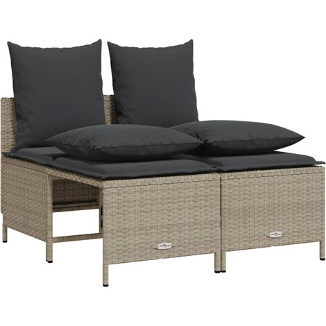 Maison Exclusive - Set de sofás de jardín 4 pzas y cojines ratán (1/5)
