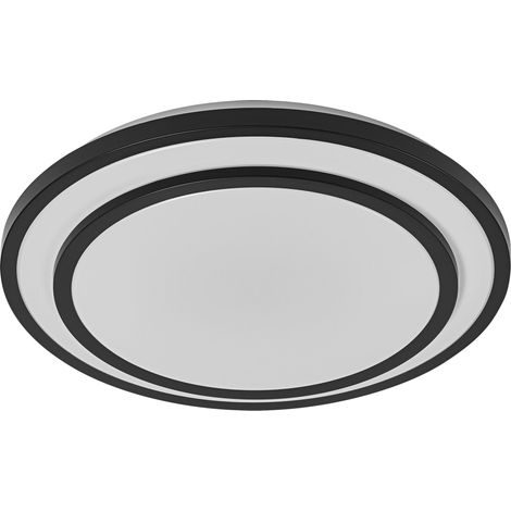OSRAM Plafonnier LED ORBIS BERLIN 390mm, noir, 24W, 2700lm, couleur de lumière blanc chaud, répartition lumineuse très homogène, longue durée de vie, module LED non remplaçable, rond, IP20, 3000K. (1/4)
