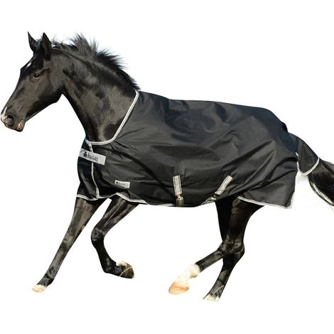 165 cm, Noir: Couverture imperméable pour paddock Participation à l'anniversaire de Bucas 150 g (1/5)