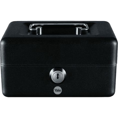 Caisse à monnaie Yale avec clé - Taille Medium - Acier, 6 compartiments - 2 clés - Noir