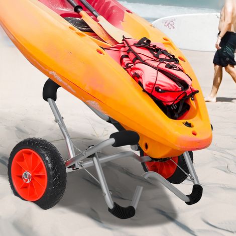 Chariot de en aluminium pliable avec pneus PU jusqu’à 75 kg,chariot de transport 75x43x46 cm,idéal pour et bateau (1/5)