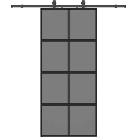 Maison Exclusive - Schiebetür mit Beschlag Schwarz 90x205 cm Hart