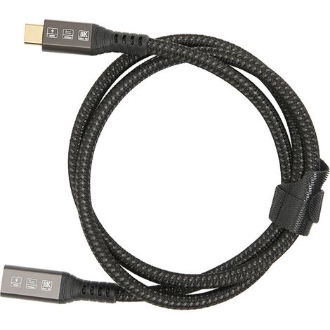 Câble USB-C mâle vers femelle de 80 cm (2,6 pi) UHD 8K à 60 Hz, charge de 100 W, débit de 40 Gbit/s, rallonge USB 4.0 compatible avec SSD et eGPU externes. (1/5)