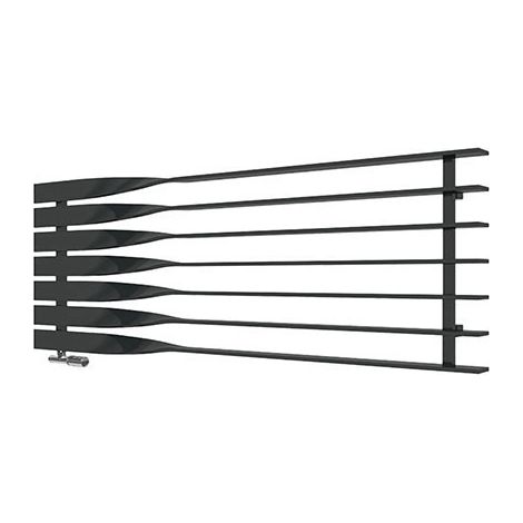 Horizontaler Heizungsbetrieb Handtuchheizkörper - Mattschwarz - Höhe 495mm Breite 1300mm - 597 Watt - CYK495/1300HO1N
