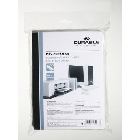 DURABLE Reinigungstücher weiß 145x197 mm Packung 50