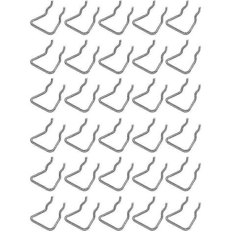 Lot de 30 supports de pinces pour panneaux perforés, crochets à double boucle en acier inoxydable, accessoires pour présentoirs de rayonnages (1/5)