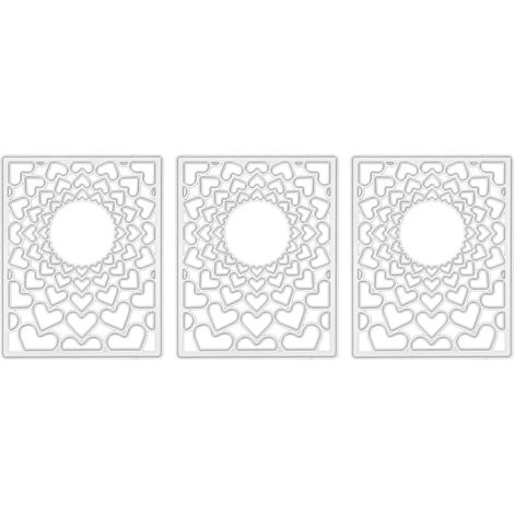 3pcs cadre coeur amour fond découpe moule embossage acier carbone réutilisable pour carte artisanat DIY (1/5)