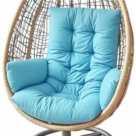 FENOPLASTICACoussin Fauteuil Suspendu, Coussin de Jardin, Coussin de Remplacement pour Chaise D'oeuf Suspendue Intérieur et Extérieur, Coussin Balancelle, pour Terrasse, Jardin(Bleu Ciel) (1/4)