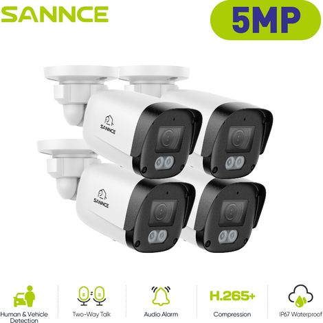 SANNCE Telecamera di rete di sicurezza con rilevamento di movimento intelligente AI da 5 MP e slot per scheda SD (1/5)