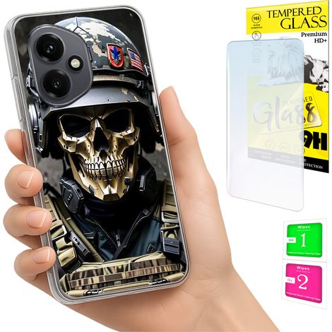 Schutzhülle für Honor X7d / 400 Smart Photo Cover Case Rückseite + 9H-Glas (1/5)